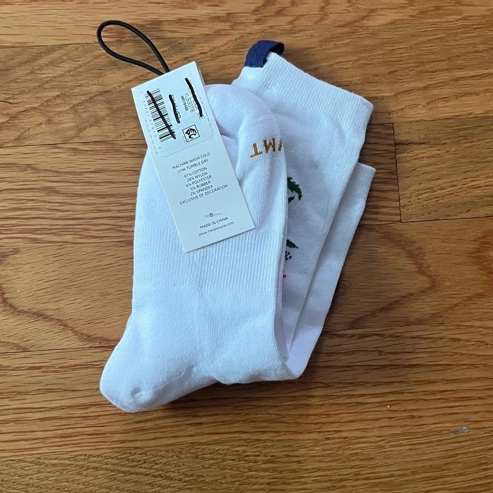 Free People Forest Floral Embroidered Socks, 1 pair, NWT